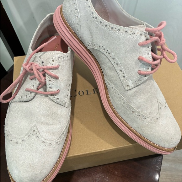 Cole Haan Women's Cream and Pink Suede Flats - Picture 3 of 7